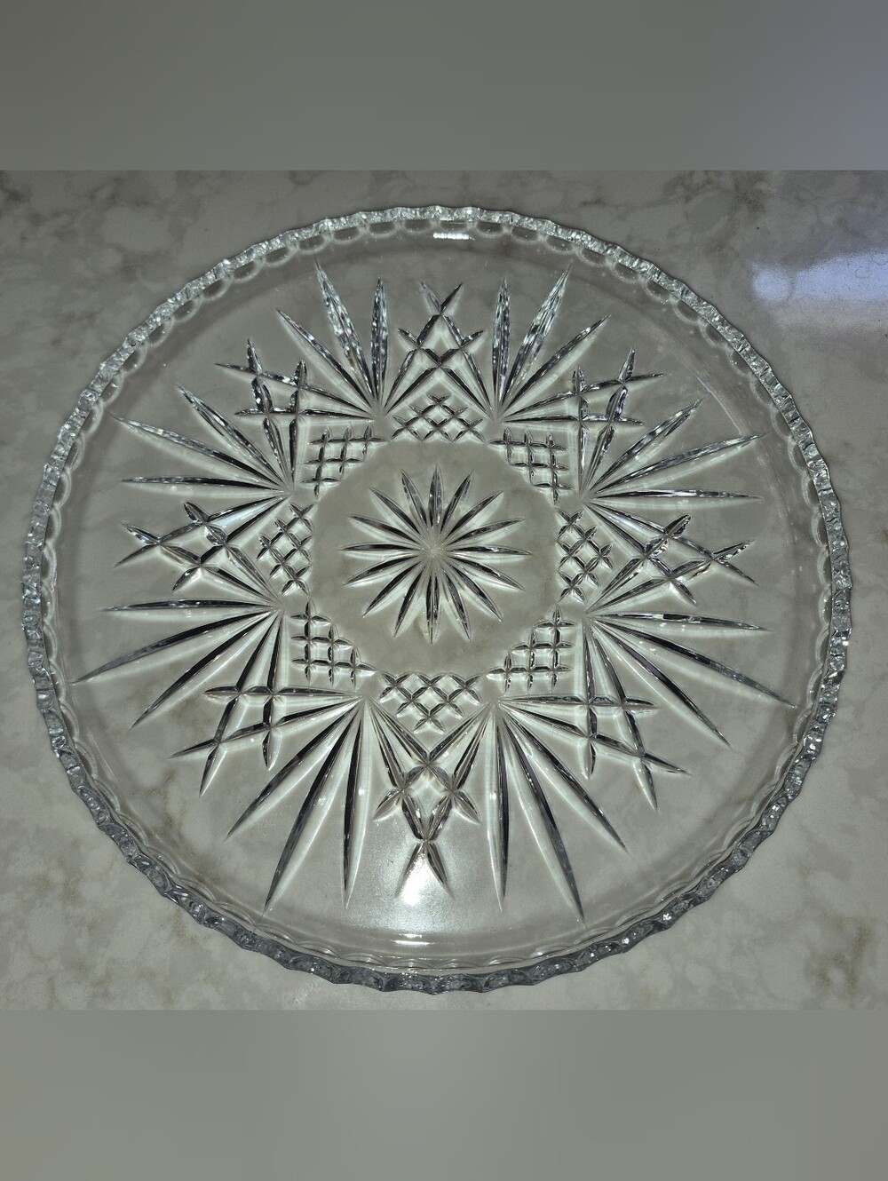 Vintage 24% Lead Cystal Serving Platter/Tray ,cristal D' Arques (J.G. Durand)
